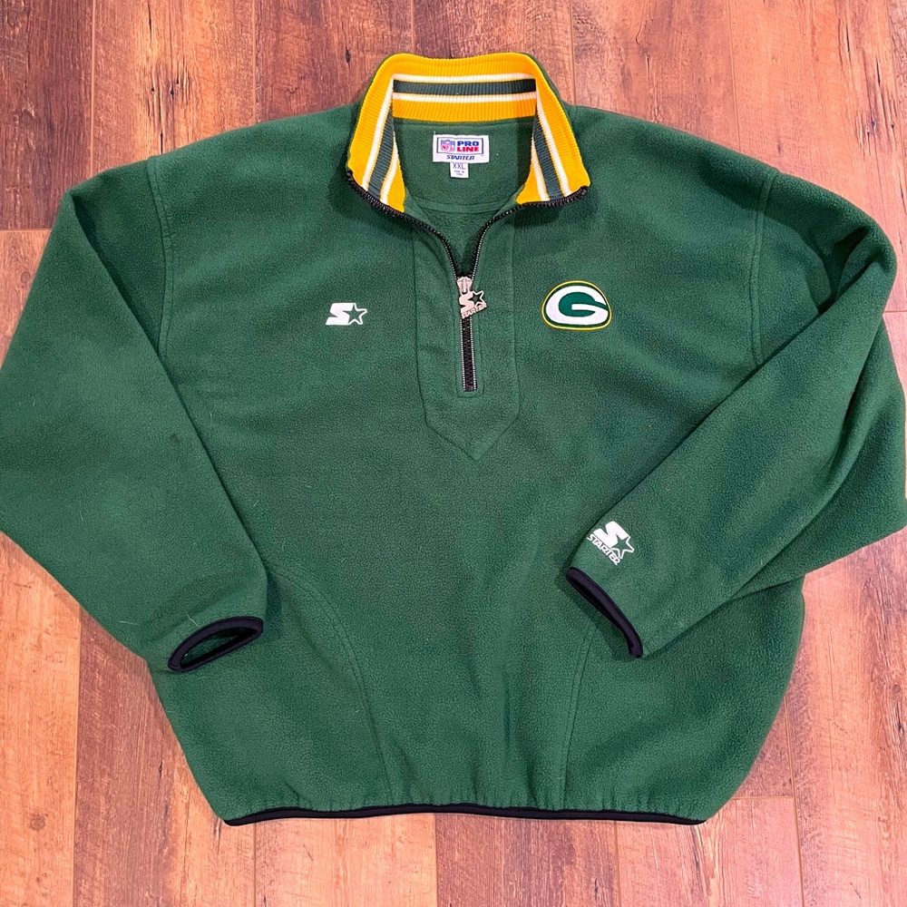 Vintage Starter Green bay Packers fleece quarter-zip